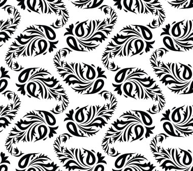 Dikişsiz vintage paisley damask desen