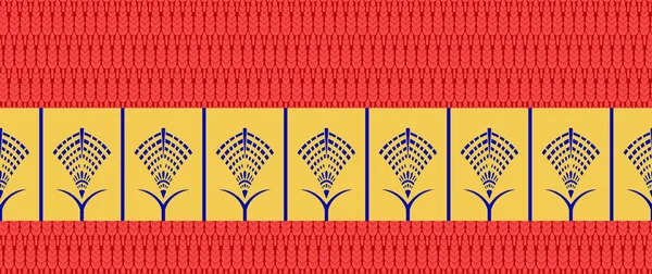 Бесшовный Традиционный Индийский Текстильный Дизайн Цветочной Границы — стоковое фото