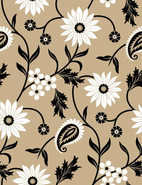 无缝的传统印度纺织花卉图案设计 — 图库照片