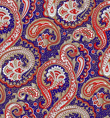 Dikişsiz geleneksel hint paisley desen tasarımı