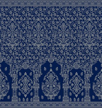 Geleneksel Hint unsurlarına dayalı dikişsiz kenarlık