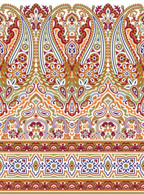Asya elementlerine dayanan kusursuz desenli kenar