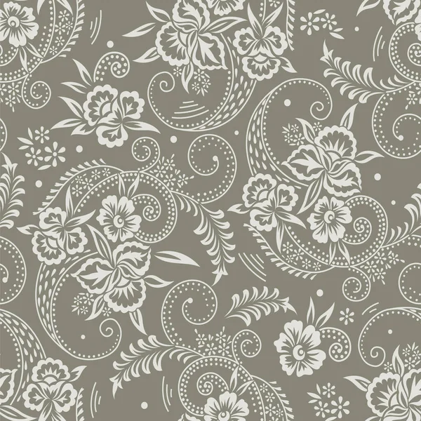 Diseño Patrón Floral Textil Asiático Sin Costuras — Vector de stock