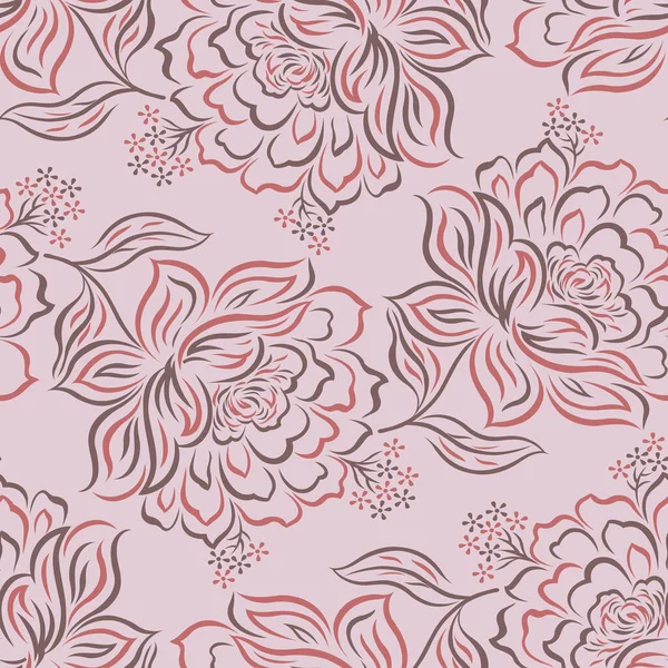 Vecteur Sans Couture Motif Fleur Rose — Image vectorielle