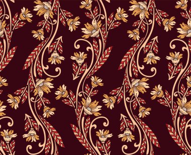 Kusursuz geleneksel Asya tekstil desenli çiçek tasarımı