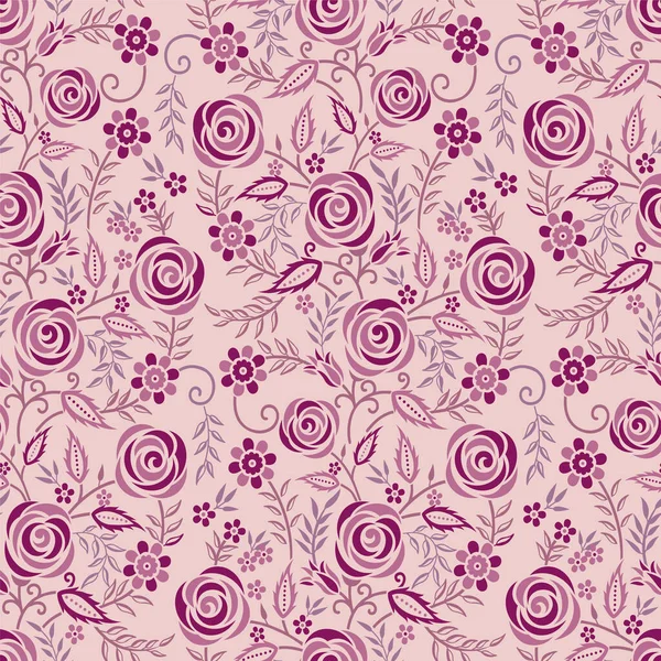 Modèle Fleur Rose Abstraite Sans Couture — Image vectorielle