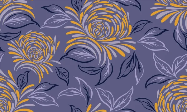 シームレス抽象的なバラの花のパターンデザイン — ストックベクタ