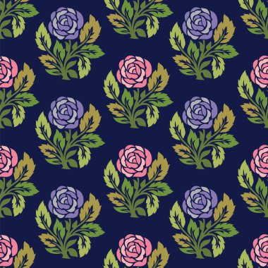 Kusursuz vektör gül deseni tasarımı