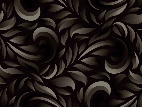 Seamless Dark Ornamental Swirly Pattern Design — Stock Vector