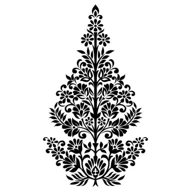 Vektör siyah ve beyaz süsleme motifi