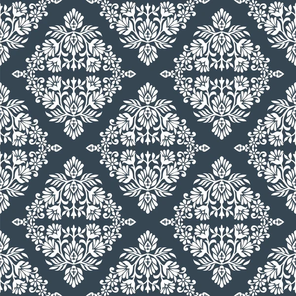 Seamless Vintage Damask Floral Wallpaper Pattern — Stock Vector