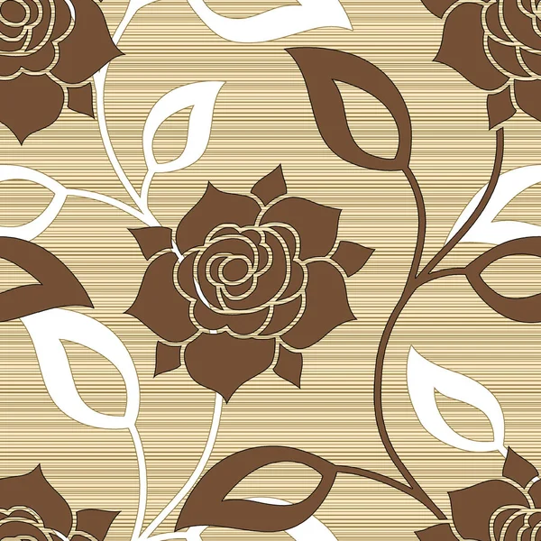 Seamless Brown Rose Flower Pattern — Stock Photo, Image