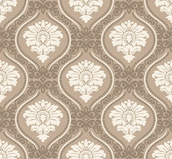 Patrón Papel Pintado Damasco Antiguo Sin Costuras — Vector de stock