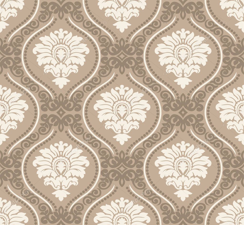 Seamless antique damask wallpaper pattern