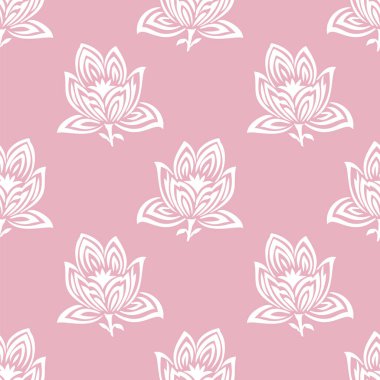 Kusursuz vektör nilüfer çiçeği duvar kağıdı deseni