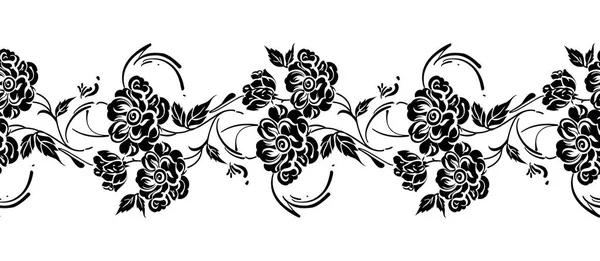 Bezešvé Abstraktní Růže Design Okrajů Květin — Stockový vektor