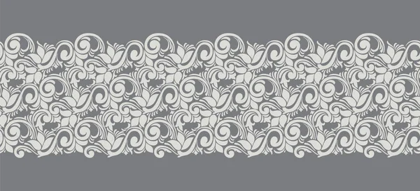 Bordure Florale Tourbillonnante Abstraite Sans Couture — Image vectorielle