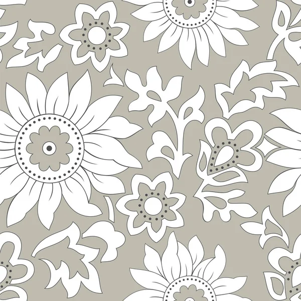 Diseño Patrón Floral Vectorial Sin Costuras — Archivo Imágenes Vectoriales