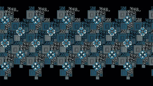 Çiçeklerle Kusursuz Geometrik Sınır — Stok Vektör