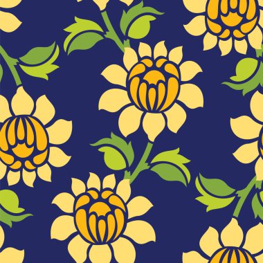 Kusursuz vektör ayçiçeği deseni tasarımı