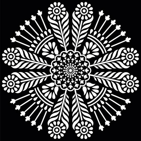 Diseño Mandala Blanco Negro — Archivo Imágenes Vectoriales