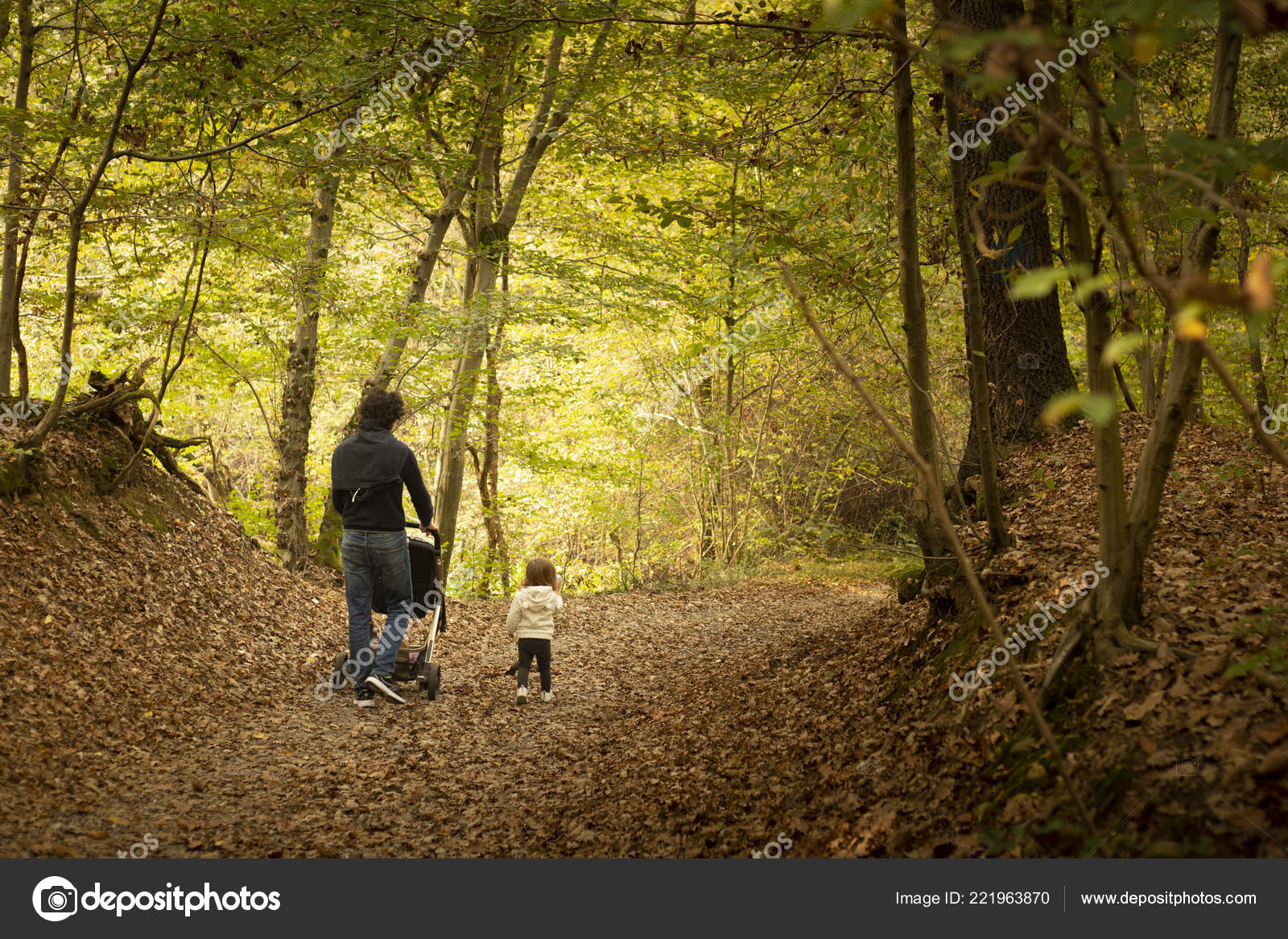 Young Dad Toddler Baby Girl Walking Together Woods Autumn Stroller Stock Photo Image By C Silviacozzi Young Dad Toddler Baby Girl Walking Together Woods Autumn Stroller Stock Photo Image By C Silviacozzi