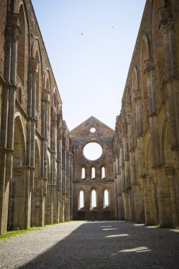 Interior of the front of san galgano abbey. clipart