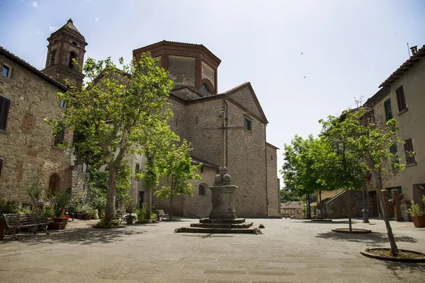 Piazza del Tribunale, Lucignano, İtalya. — Stok fotoğraf