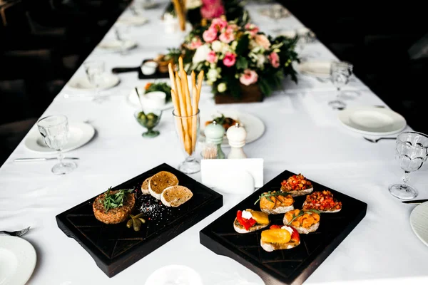 Set Mesa Día Boda Snacks Mesa —  Fotos de Stock