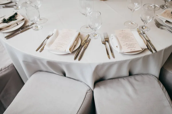 Belo Dia Casamento Conjunto Mesa — Fotografia de Stock