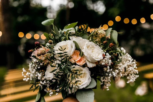 Krásný Svatební Den Dekorace Květinami — Stock fotografie
