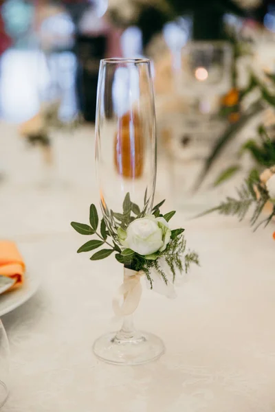 Bela Decoração Dia Casamento Close — Fotografia de Stock