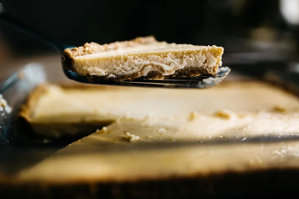 Cheesecake Está Pronto Para Comer Close — Fotografia de Stock