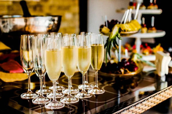 Glasses Champagne Wedding Close — Stock Photo, Image