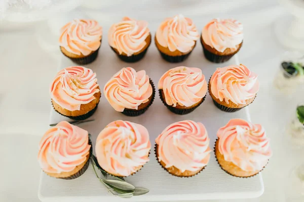 Delicious Cupcakes Wedding Reception Table — Stock Photo, Image
