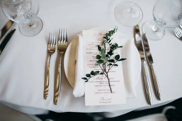 Bella Decorazione Giorno Del Matrimonio Serie Tabelle — Foto Stock