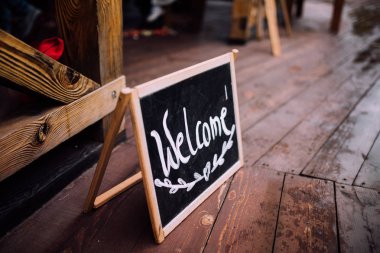 güzel düğün günü dekorasyon, işareti hoş geldiniz