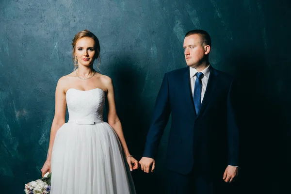 Young Beautiful Couple Posing Indoors — Stock Photo, Image