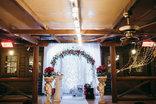 Bela Decoração Dia Casamento Dentro Casa — Fotografia de Stock