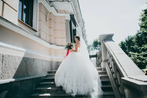 幸せな若い美しい花嫁のポーズ — ストック写真
