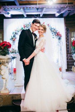 mutlu genç güzel çifte düğün töreni