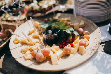 düğün resepsiyonunda aperatifler yakın çekim