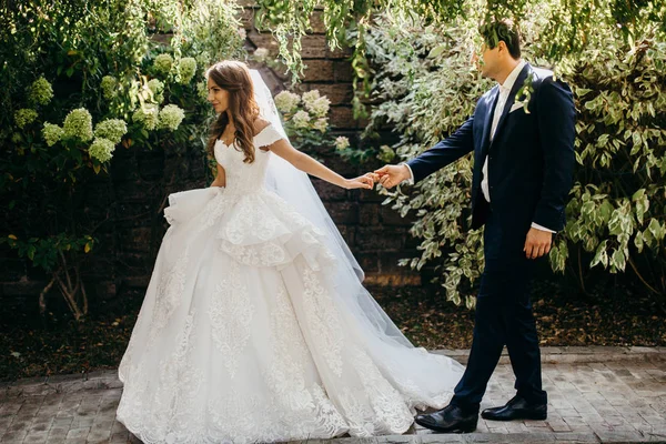 Glückliches Junges Schönes Hochzeitspaar — Stockfoto