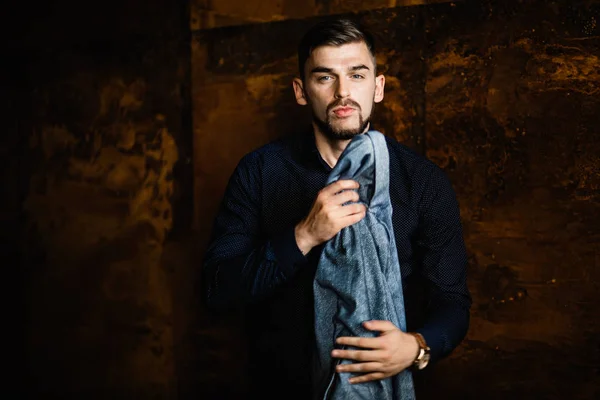 Young Handsome Man Posing Indoors — Stock Photo, Image