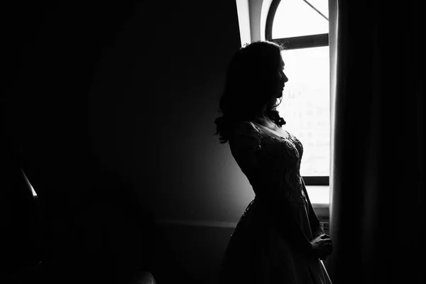 Young Beautiful Bride Posing Indoors — Stock Photo, Image