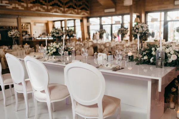 Schöne Dekoration Des Tisches Hochzeitstag — Stockfoto