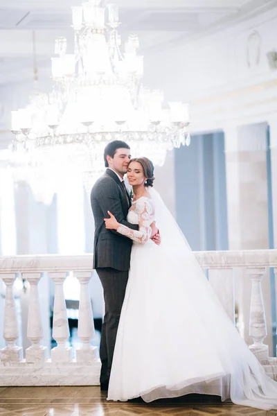 Happy Young Beautiful Couple Newlyweds Embracing — Stock Photo, Image