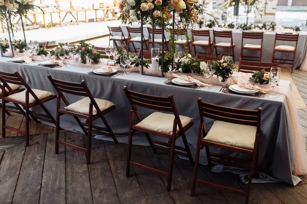 Vacker Bröllopsdag Dekoration Bordet — Stockfoto