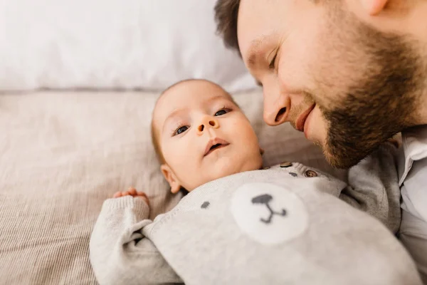 Happy Young Father Little Baby Boy — Stock Photo, Image