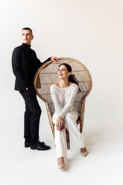 Studio poz harika genç çift